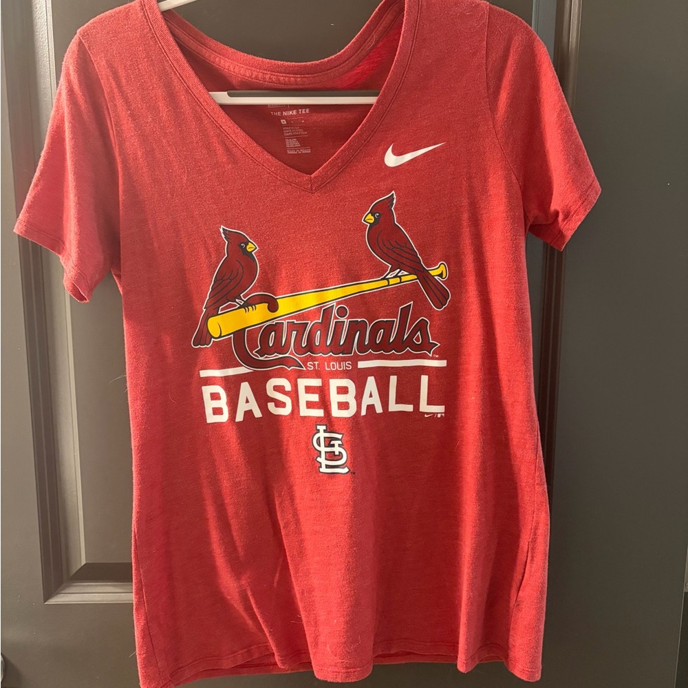 Nike Red St. Louis Cardinals baseball V-neck short sleeve T shirt